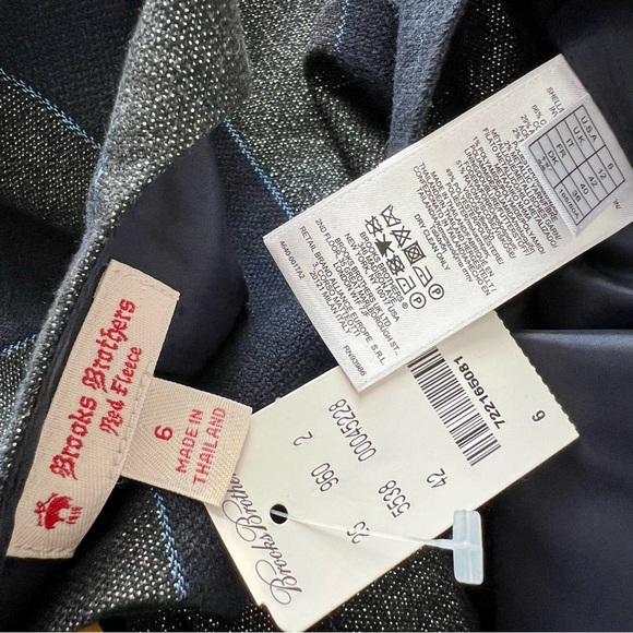 Delete Brooks Brothers Red Fleece Striped Metallic Sleeveless Knee Length Dress - Picture 8 of 11